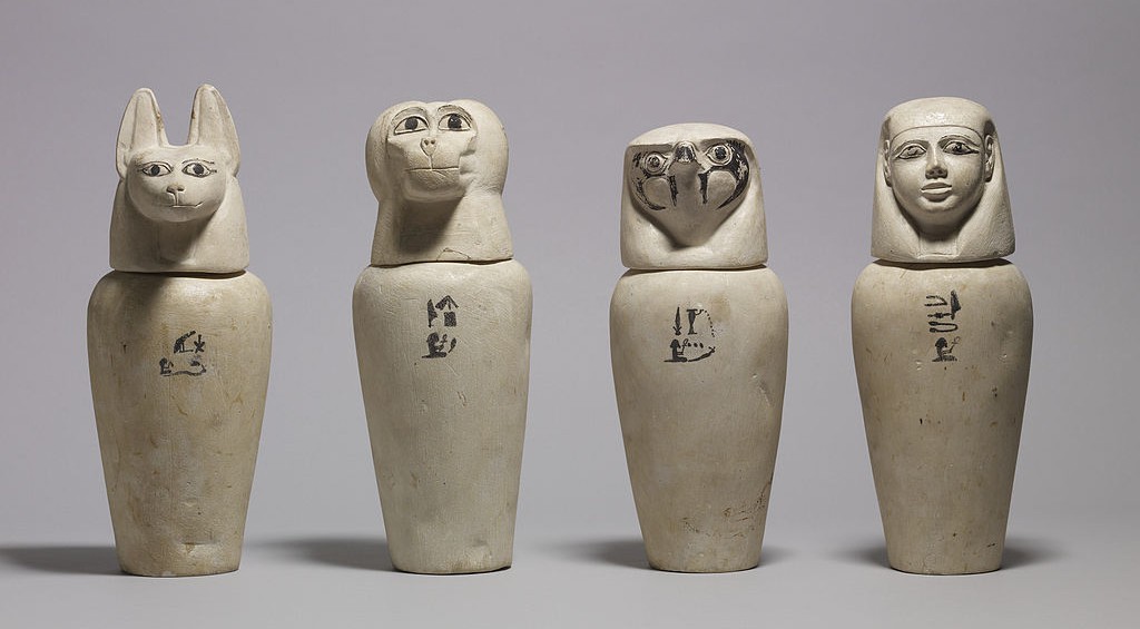 1024px-Egyptian_-_A_Complete_Set_of_Canopic_Jars_-_Walters_41171,_41172,_41173,_41174_-_Group